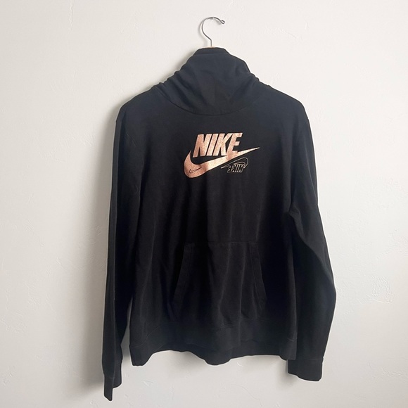 Nike Club Glitter Logo Funnel Neck Hoodie XL - Picture 1 of 4